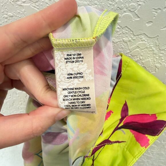 Soft Surroundings Florian Green Floral Palazzo Pants Size Medium - Picture 5 of 5